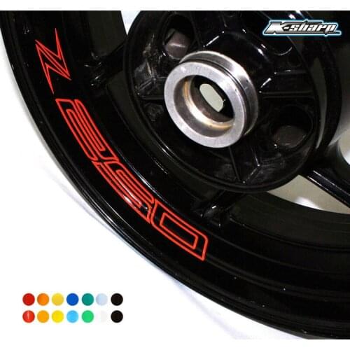 8 X Custom Inner Rim Declas Wheel Reflective sign Stickers Stripes ForKAWASAKI Z 250
