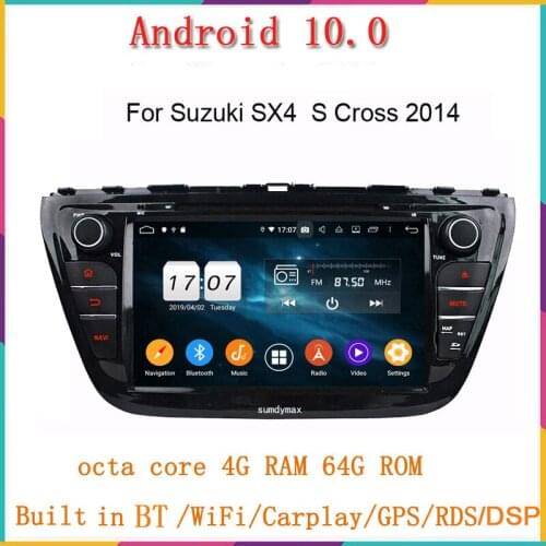 8" touch screen android 10 car gps navigation dvd player for suzuki SX4 S Cross 2014 car audio autoradio 8core 4G+64GB