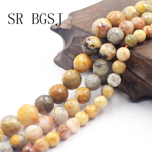 Free Shipping 6 8 10mm Faceted Round Crazy Lace Agat Jewelry Accessories Spacer Beads Strand 15"