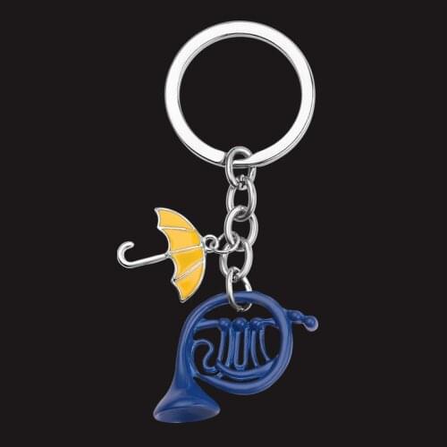 1pc HIMYM How I Met Your Mother Yellow Umbrella Mother Blue French Horn keychain