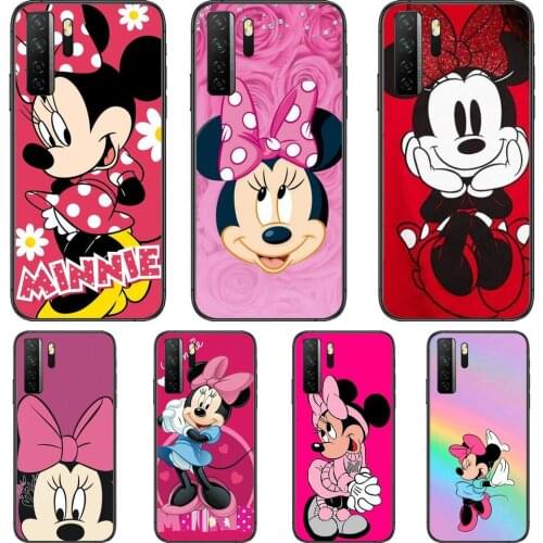 Pink Minnie Mouse Black Soft Cover The Pooh For Huawei Nova 8 7 6 SE 5T 7i 5i 5Z 5 4 4E 3 3i 3E 2i Pro Phone Case cases