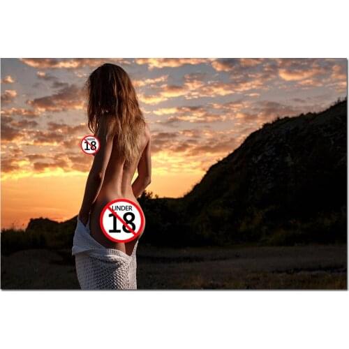 Decorative Canvas Paintings Sunset Sexy Model Girl Photo Posters and Prints Wall Art For Room Decor