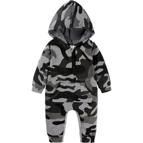 Romper for Baby Boy Long Sleeve Camouflage Print Spring Autumn Overalls Infant Jumpsuits Newborn Boys Clothes 0-2 Years