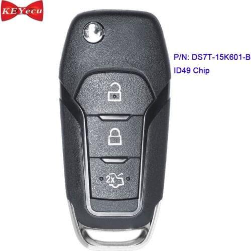 KEYECU for Ford Galaxy KA+ Mondeo S-Max Remote Key Fob DS7T-15K601-B 434MHz ID49 Chip