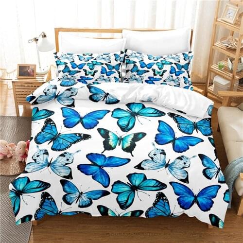Pretty Butterfly Bedding Set Duvet Cover Set 3d Bedding Digital Printing Bed Linen Queen Size Bedding Set Fashion Design