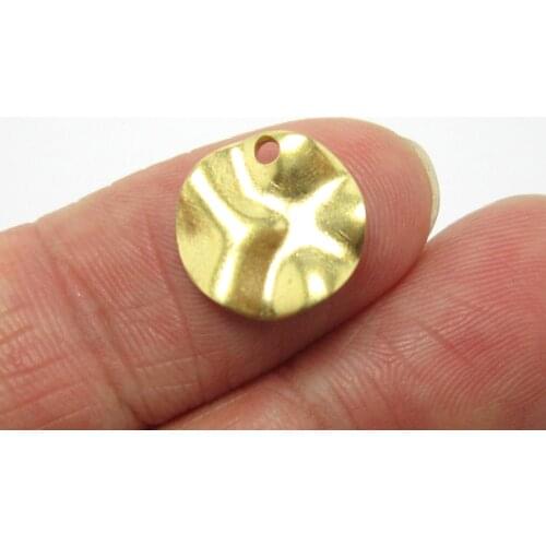 Brass round charm 10x0.8mm Wavy Round brass earrings findings -20pcs R023