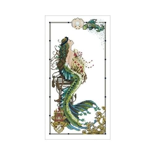 MD-95 Mermaid Atlantis-14CT Counted Cross Stitch 11CT 14CT 18CT Cross Stitch Kits Embroidery Needlework Sets
