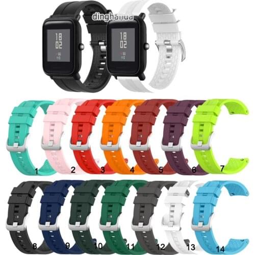 20mm Soft Sport Silicone Watch Strap Band For Huami Amazfit Bip/Bip Lite/Bip S/Bip S Lite/Bip U Series Replacement band