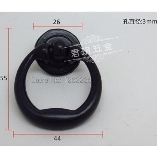 55 * 44mm Antique door handle drawer Small hole handle Black plastic furniture door handle Wholesale Delivery