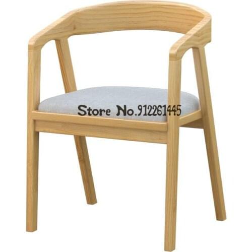 Nordic solid wood chair office negotiation chair home computer chair modern simple and comfortable backrest armchair 1131