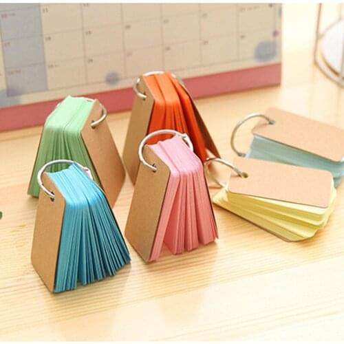 Cute Mini Color Buckle Binder Blank Memo Pad Sticky Note Paper Scrap booking Sticker Pads Word card Creative Stationery