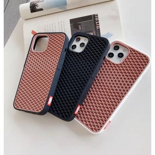 VANS Waffle Case For Apple iPhone 12 Mini 11 Pro Max Xs 10 8 7 plus SE Cover Rubber Silicone Waffle Shoe Sole Mobile Phone Funda