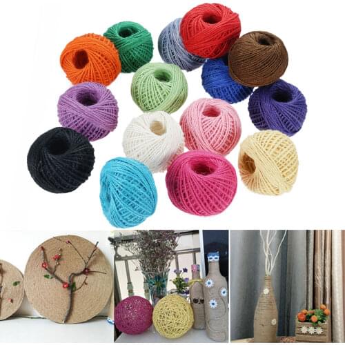 1 Roll 2mm X50M Colorful Rope Natural Jute Burlap Cord Twine String Gardening Gifts Wrapping Crafts DIY Party Wedding Decoration