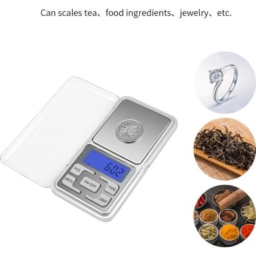 Kitchen Scale Digital Jewelry 200/500g 0.01g High Accuracy Backlight LCD Display Mini Pocket Powder Medicine Gram Baking Weigh