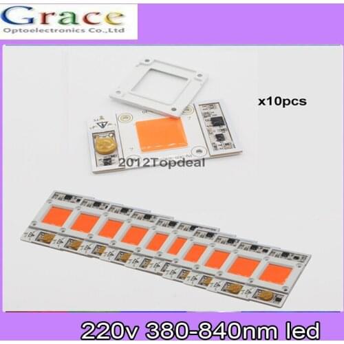 10pcs 50W 170-265V High Power led chip built-in driver 380NM-840NM Full Spectrum LED