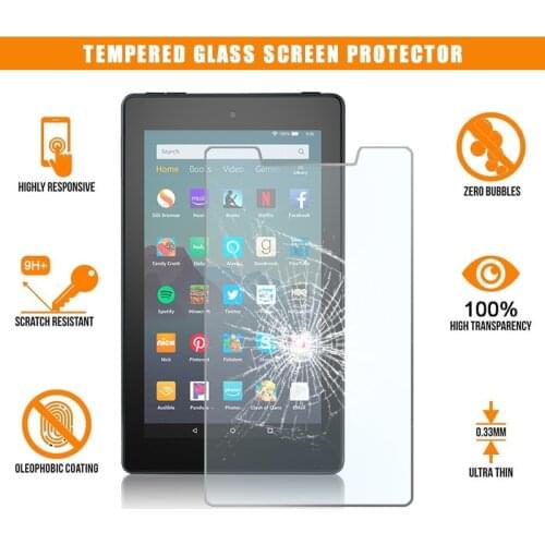 For Amazon Fire 7 (9th Gen 2019) Alexa Screen Protector Tempered Glass Protective Film Tablet Glass Guard Film 9H