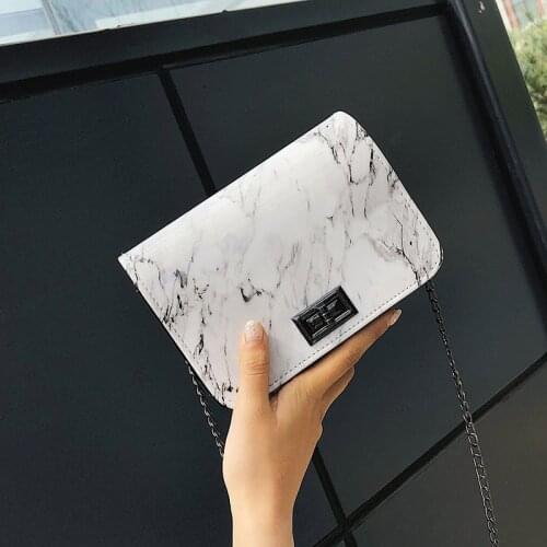 Womens Bags Marble Pattern Shoulder Bag Lock Buckle Wild Messenger Small Square Marble White Bag Designer Handbags