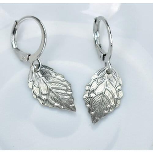 Simple Silver Color Triangle Leaf Dangle Drop Earrings For Women Metal Jewelry Heart Earings Pendientes Mujer Moda