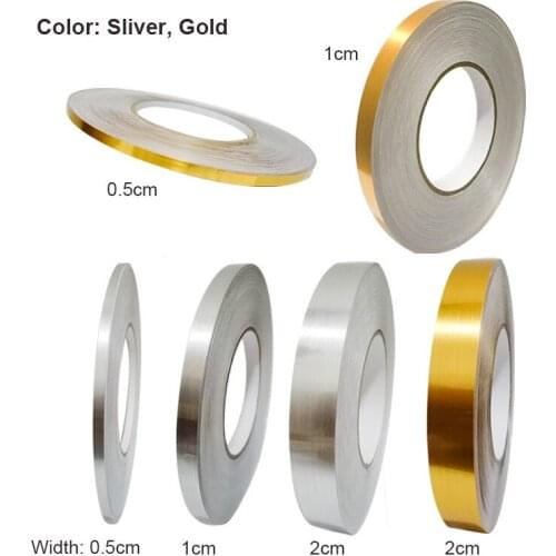 1Rolls Waterproof Gold Silver DIY Copper Foil Strip Gap Sealing Foil Tape Wall Sticker Floor Seam Sticker Home Decoration