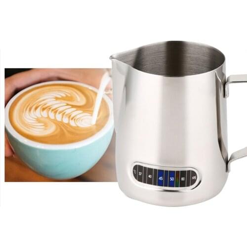 1 Pcs 600ML Coffee Mug Pot Flower Pulling Cup Mug Temperature Display Sticker Stainles