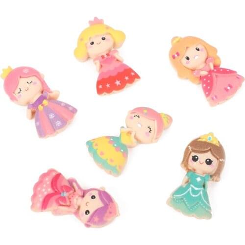 10Pcs Resin Kawaii Accessories Princess Flatback Cabochon Embellishment For Scrapbooking Diy Decoration Craft Mixed