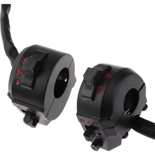 2Pcs 7/8 Inch 22 mm Universal Motorcycle Handlebar Control Switch Left and Right Low Beam Turn Signal Horn Switch