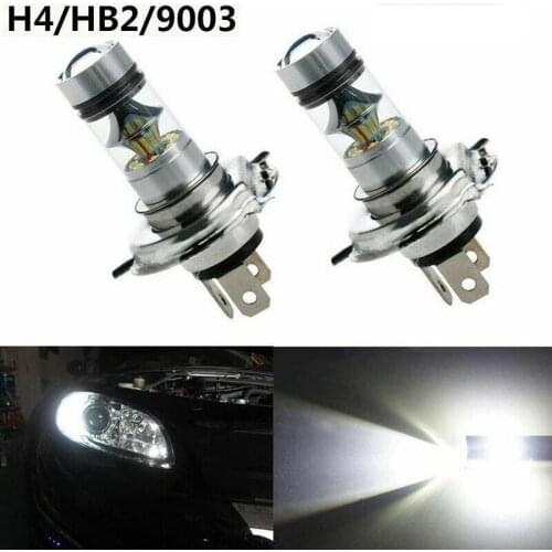 2PCS H4 100W 20LED Bulb Hi/Lo Beam HID 6000K White Motorcycle Headlight High Power