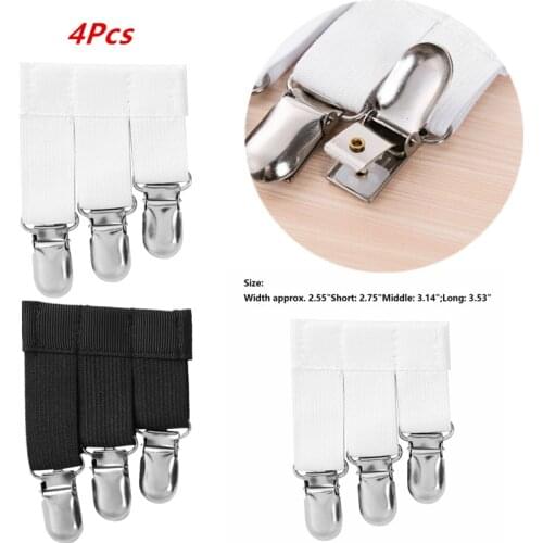 4 Heavy Duty Bed Sheet Clips Anti Slip Nylon Belt Mattress Fastener Elastic Comforter Blanket Fixing Clamps Non Slid Quilt Clasp