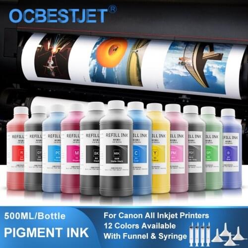 500ML/Bottle Universal Pigment Ink For Canon Inkjet Printer PFI-101 102 107 701 703 706 1401 1411 IPF-670 680 685 770 780 785