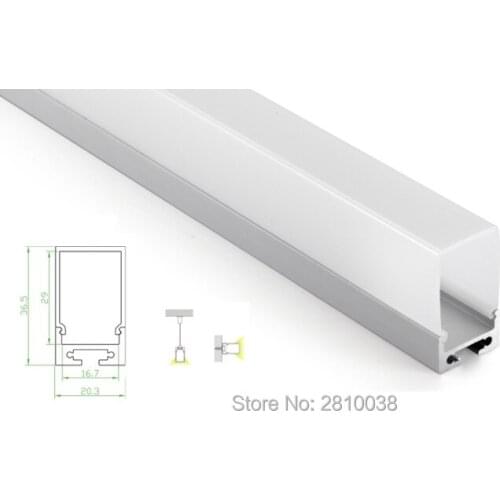50 X 2M Sets/Lot Al6063 aluminum profile for led stripes and deep diffused cover U type led profile channel for wall recessed