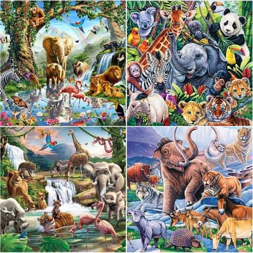 5D DIY Diamond Painting Animals Elephant Cross Stitch Kit Full Drill Embroidery Art Picture of Rhinestones Home Decoration Gift