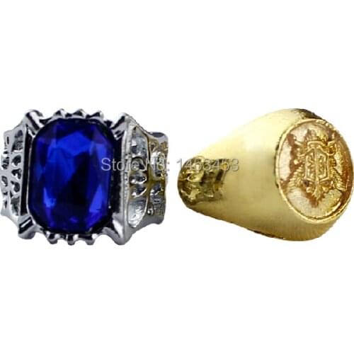 Animation around Kuroshitsuji Charles Vendome jewelry ring cos cartoon blue and gold ring on the ring