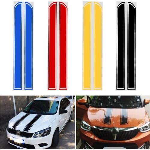 Car Stickers and Decals Car Styling Auto Motorcycle Sticker Hood Engine Cover DIY Stripe Decoration Reflective