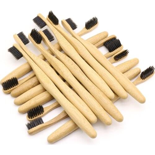 DR.PERFECT 100 PCS/lot Bamboo Toothbrush Wholesale Charcoal Nylon Eco friendly Wooden Bamboo Toothbrush Oral Care Black Head