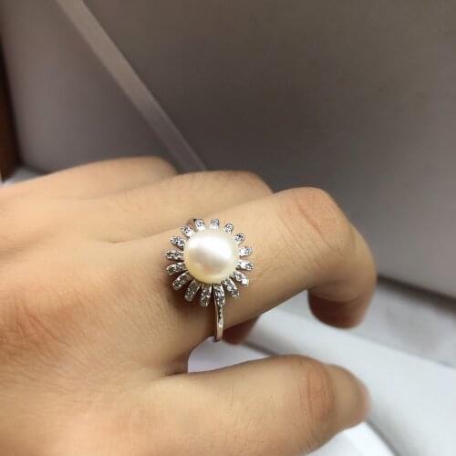 Office Lady DIY Ring Mountings Base Findings Accessories Jewelry Settings Parts for Pearls Beads Crystal Jade Coral Agate