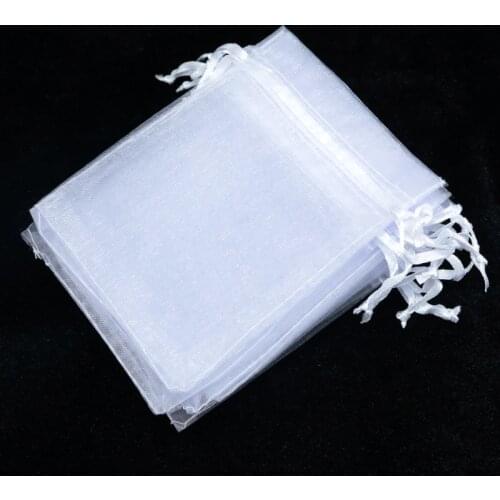Hot Sale 50pcs/lot White Organza Bag 30x40cm Large Wedding Drawstring Gift Bag Drawable Cosmetics Jewelry Packaging Bags Pouches