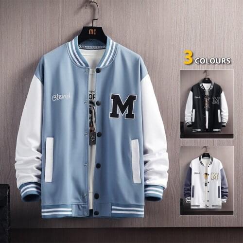 Hip Hop Patchwork Baseball Jackets Mens Letter Print Bomber Jackets Men Spring Oversized Streetwear Coats