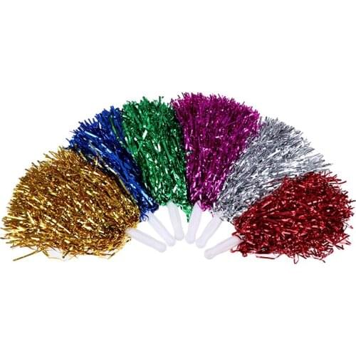 1pc 20cm Glittery Sport Cheerleading Pom Kindergarden Competition Flower balls Football Basketball Match Pompon Children Use