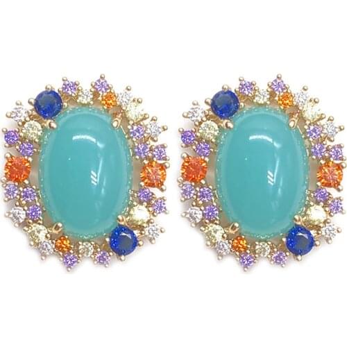 Brand Earrings Jewelry Women Fashion Cubic Zirconia Dangler Long Leaf Flower Earring Copper Gold-Plated Jewellery