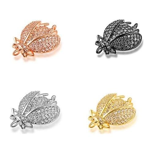 14*20mm Beetle multicolor crystal micro pave cz zircon cubic zirconia beads DIY necklace charm bracelet connectors making etg34