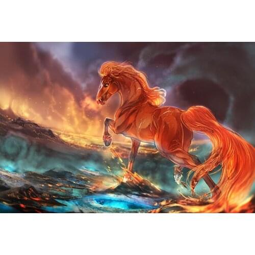 Flame horse The wooden puzzle 1000 pieces ersion jigsaw puzzle white card adult childrens educational toys
