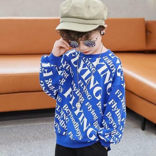 Childrens Wear Boys' Plush Sweatershirts Thickened Autumn and Winter Kids Sweate Middle and Large Childrens Coat Boys Pullover