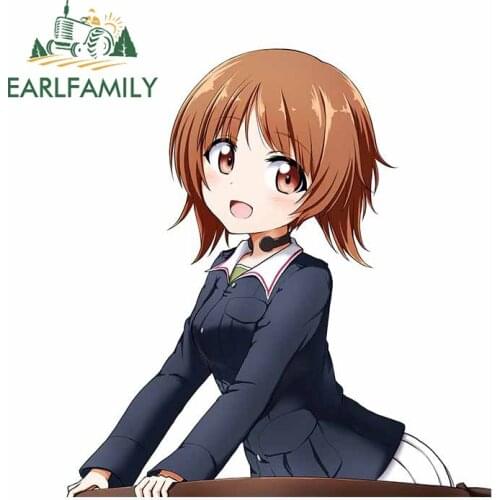 EARLFAMILY 13cm x 12.6cm for Nishizumi Miho GIRLS Und PANZER Car Stickers Fashionable Scratch-Proof Decals Vinyl Car Styling