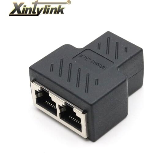 Xintylink 1 to 2 ways lan rg45 cat6 cat5e cat5 8p8c stp shielded ethernet network cable rj45 female splitter connector adapter