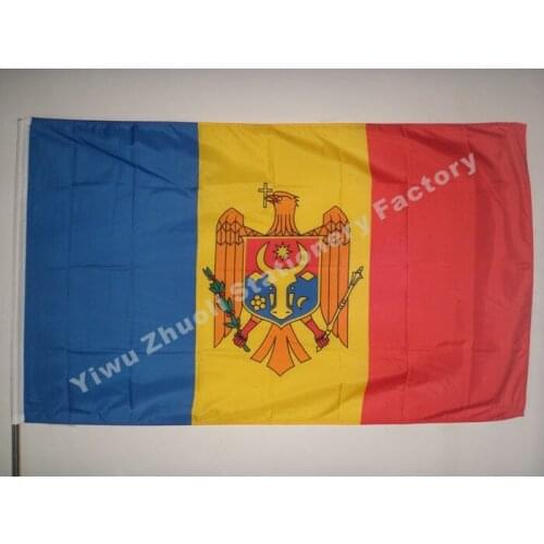 Moldova Flag 150X90cm (3x5FT) 115g 100D Polyester Double Stitched High Quality Free Shipping