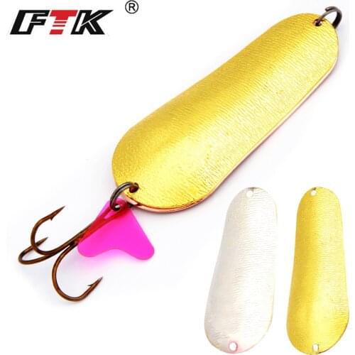 FTK 1 PC 24g Fishing Lure Spoon Lure Noise Sequin Paillette Carp Hard Fishing Baits With 1/0# Treble Hook Lure