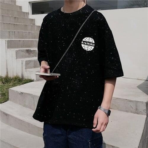 Mens T-shirt short sleeve o-neck starry sky men noctilucence Tshirt casual loose mens t-shirt tops cool men tshirt male tee