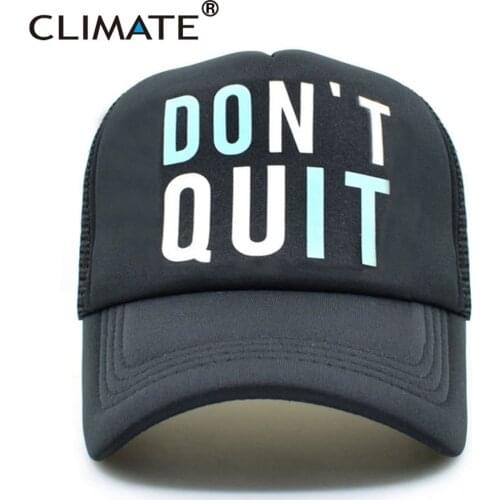 CLIMATE GYM Fitness Trucker Caps Men Women Bodybuilding Fans Cap Black Cool Do It Mesh Cap Don't Quit Keep Muscle Cap Hat