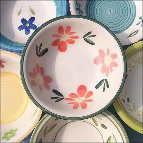 Ceramic Food Dish Platos Household Large Deep Noodle Bowl Creative Canteen Restaurant Salad Fried Ramen