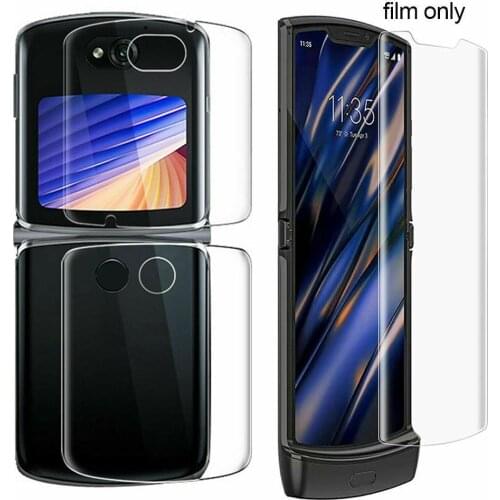 3 in 1 Soft Hydrogel Film For Motorola Moto Razr 5G Screen Film Protector HD Back 2020 Soft Film Transparent Front I2F2